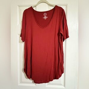 24/7  Scoop Neck Tee- XL- Burnt Orange